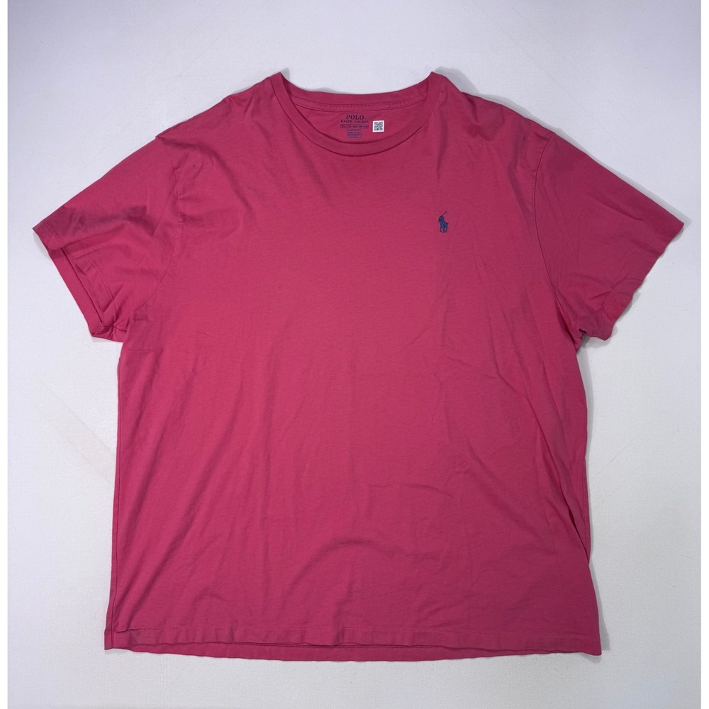 Polo Ralph Lauren Classic Fit T-Shirt Mens XXL Pink Cotton Pony Logo Modern